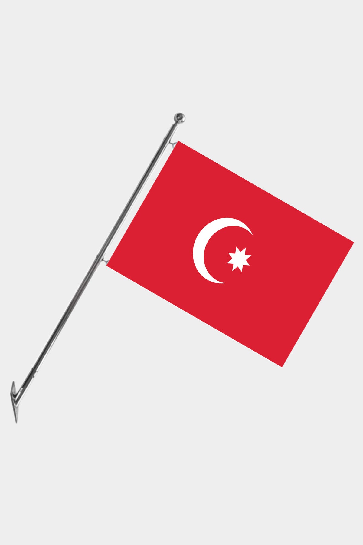 Ottoman Empire Wall-Mounted Telescopic Flagpole Set — Polyester