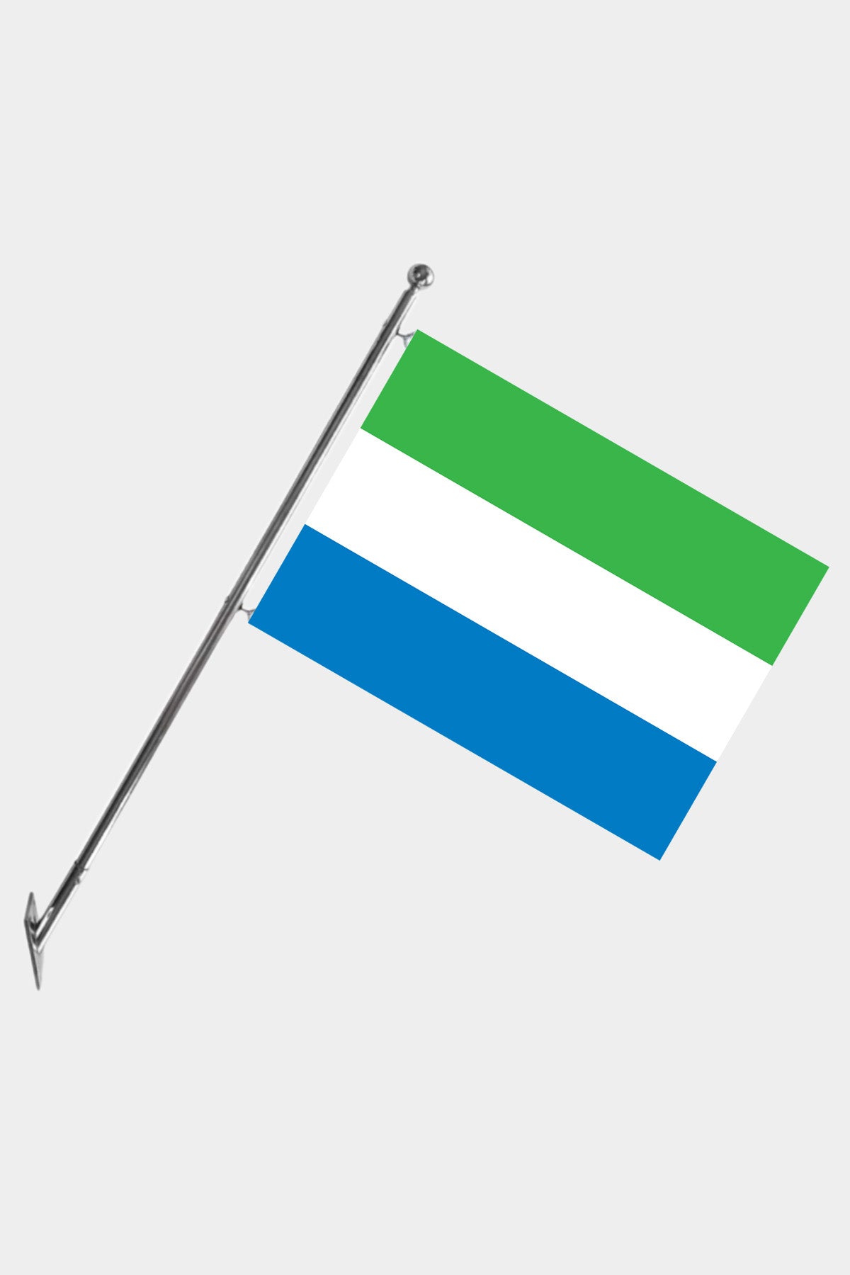 Sierra Leone Wall-Mounted Telescopic Flagpole Set — Polyester