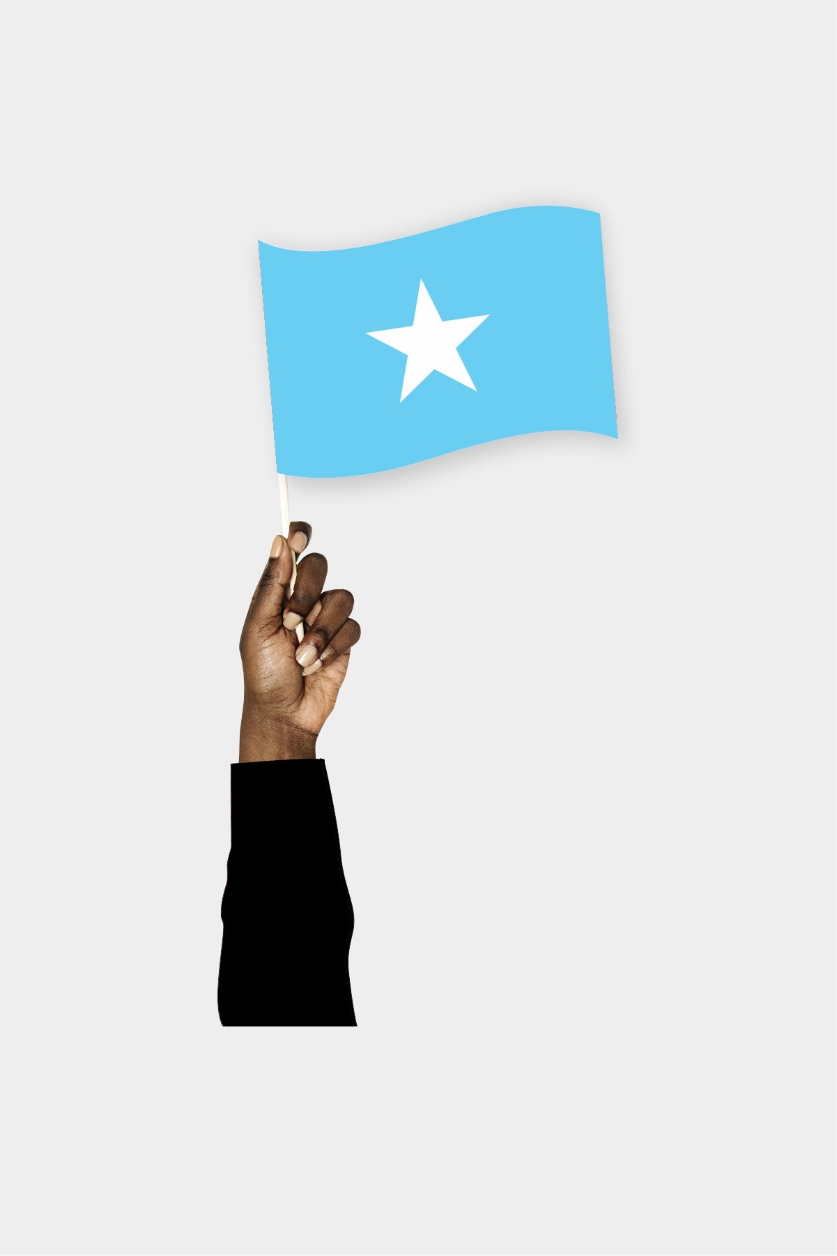 Somalia handheld flag on stick - durable polyester country flag for events and parades