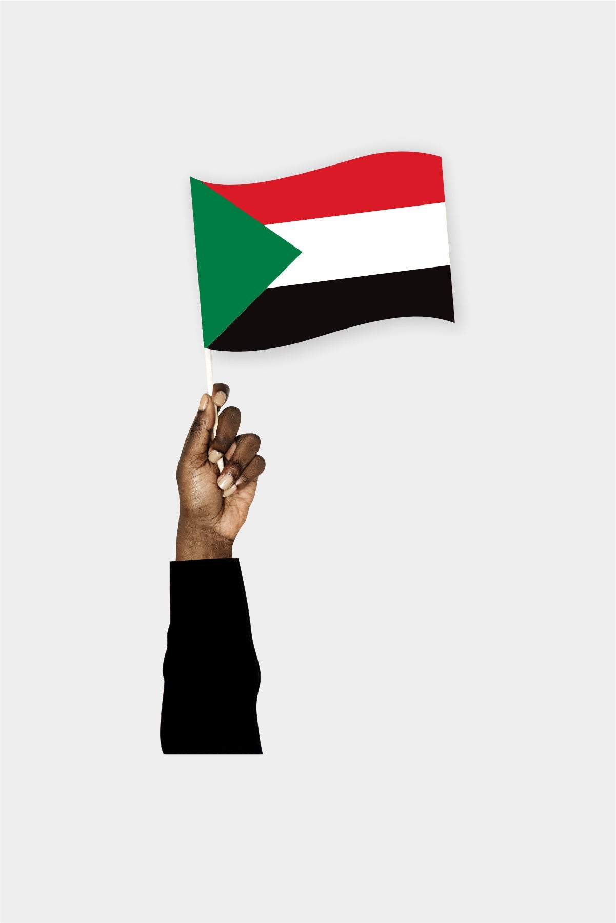 Sudan handheld flag on stick - durable polyester country flag for events and parades