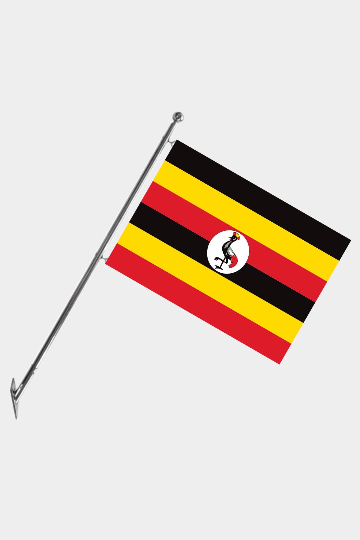 Uganda Wall-Mounted Telescopic Flagpole Set — Polyester