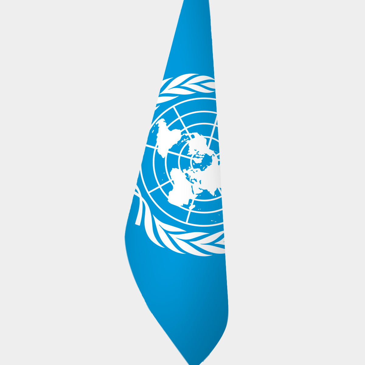 United Nations Official Indoor Flag — Double Satin, Chrome Pole