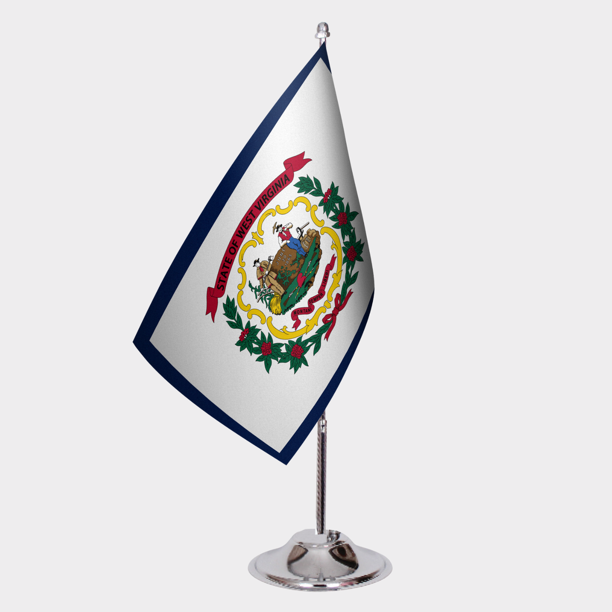 West Virginia State Desk Flags — Double Satin