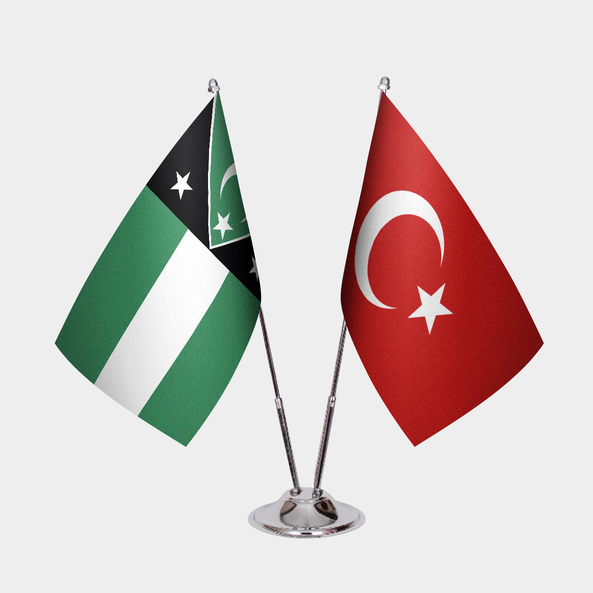 Batı Trakya & Türkiye İkili Masa Bayrağı Seti