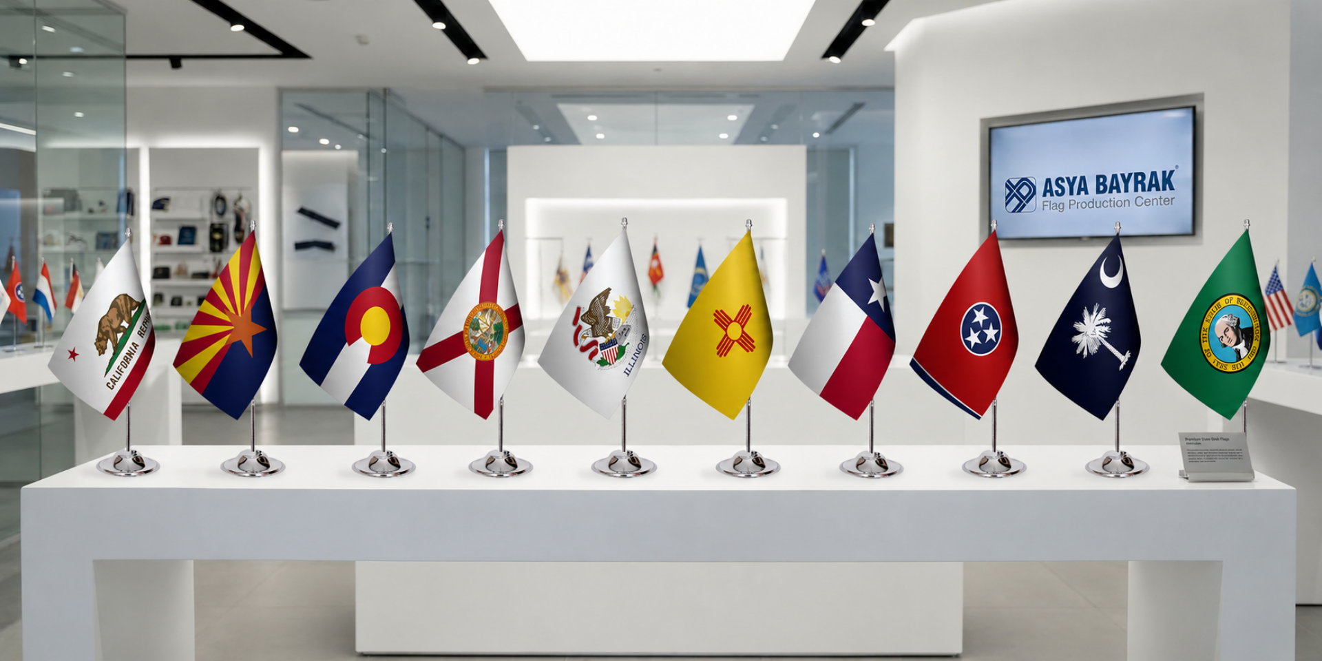Single USA State Desk Flags