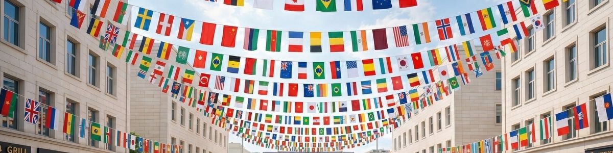 Rectangular Country Bunting Flags - 206 Country