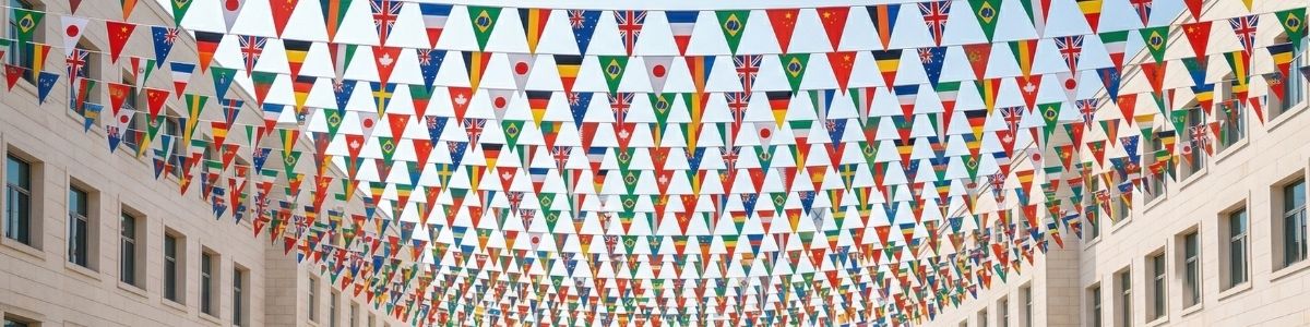 Premium Triangular Country Bunting Flags – Classic Pennant Style from 206 Countries