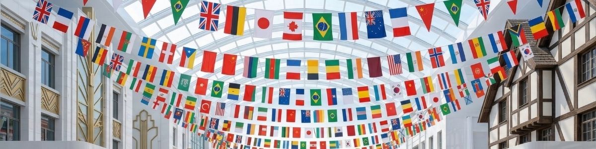Premium Country Bunting Flags – 206 Countries in Rectangular &amp; Triangular Styles