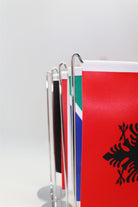 L-Shaped New Hampshire State Desk Flag - Premium Double-Layer Satin with Chrome Stand | Professional Quality State Desk Flag