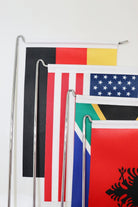 L-Shaped South Carolina State Desk Flag - Premium Double-Layer Satin with Chrome Stand | Professional Quality State Desk Flag