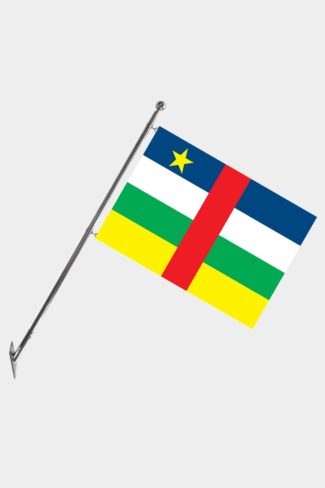 Central African Republic Wall-Mounted Telescopic Flagpole Set — Polyester