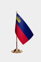 Liechtenstein Gold Desk Flag - Premium Metal Stand