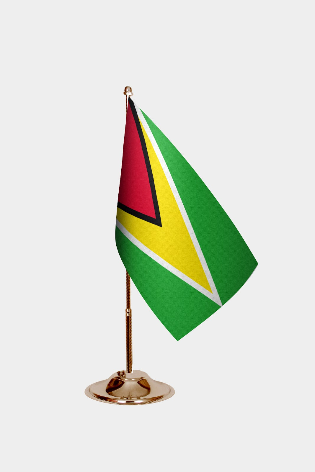Guyana Gold Desk Flag - Premium Metal Stand
