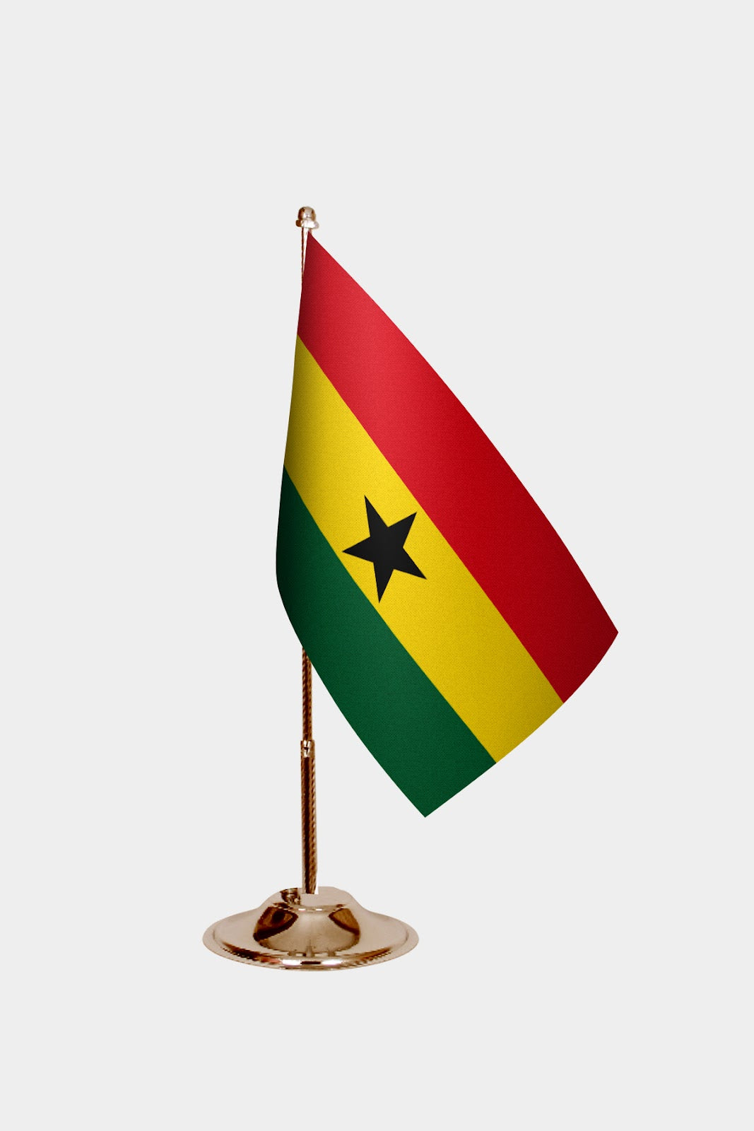 Ghana Gold Desk Flag - Premium Metal Stand