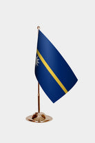 Nauru Gold Desk Flag - Premium Metal Stand