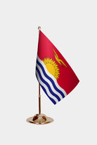 Kiribati Gold Desk Flag - Premium Metal Stand