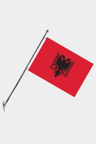Albania Wall-Mounted Telescopic Flagpole Set — Polyester