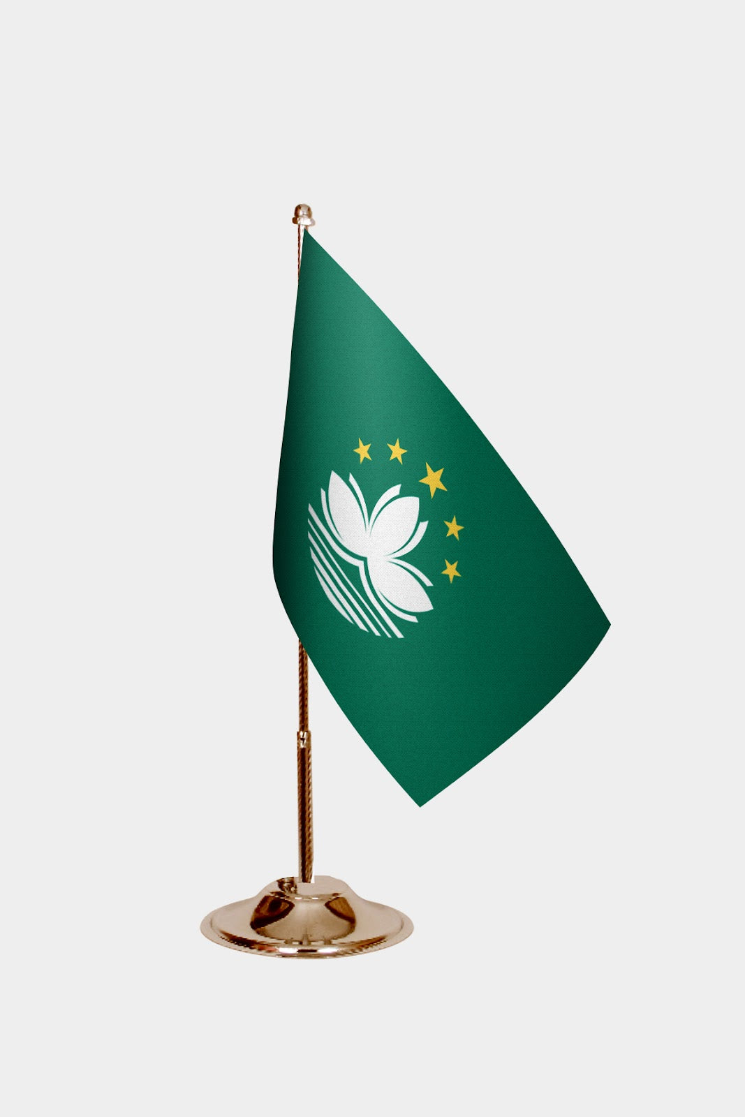Hong Kong Gold Desk Flag - Premium Metal Stand