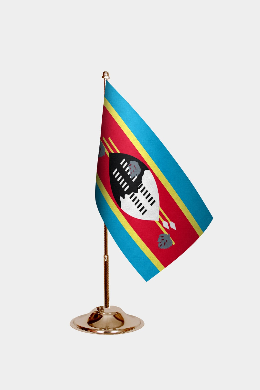 Esvatini Gold Desk Flag - Premium Metal Stand