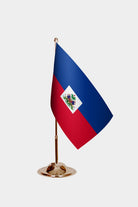 Haiti Gold Desk Flag - Premium Metal Stand
