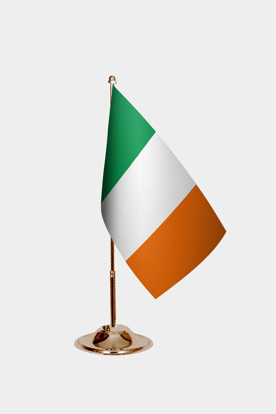 Ireland Gold Desk Flag - Premium Metal Stand