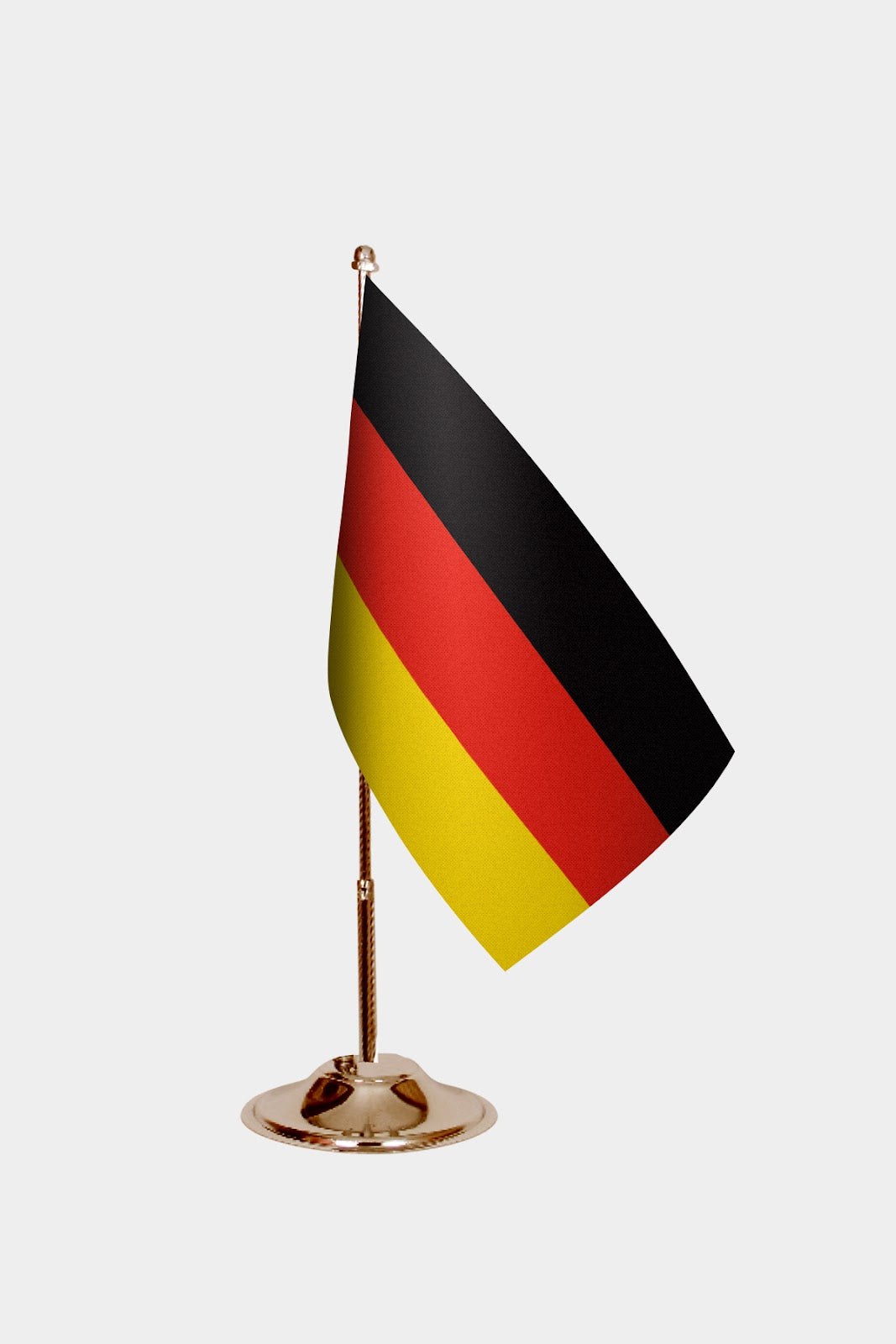 Germany Gold Desk Flag - Premium Metal Stand