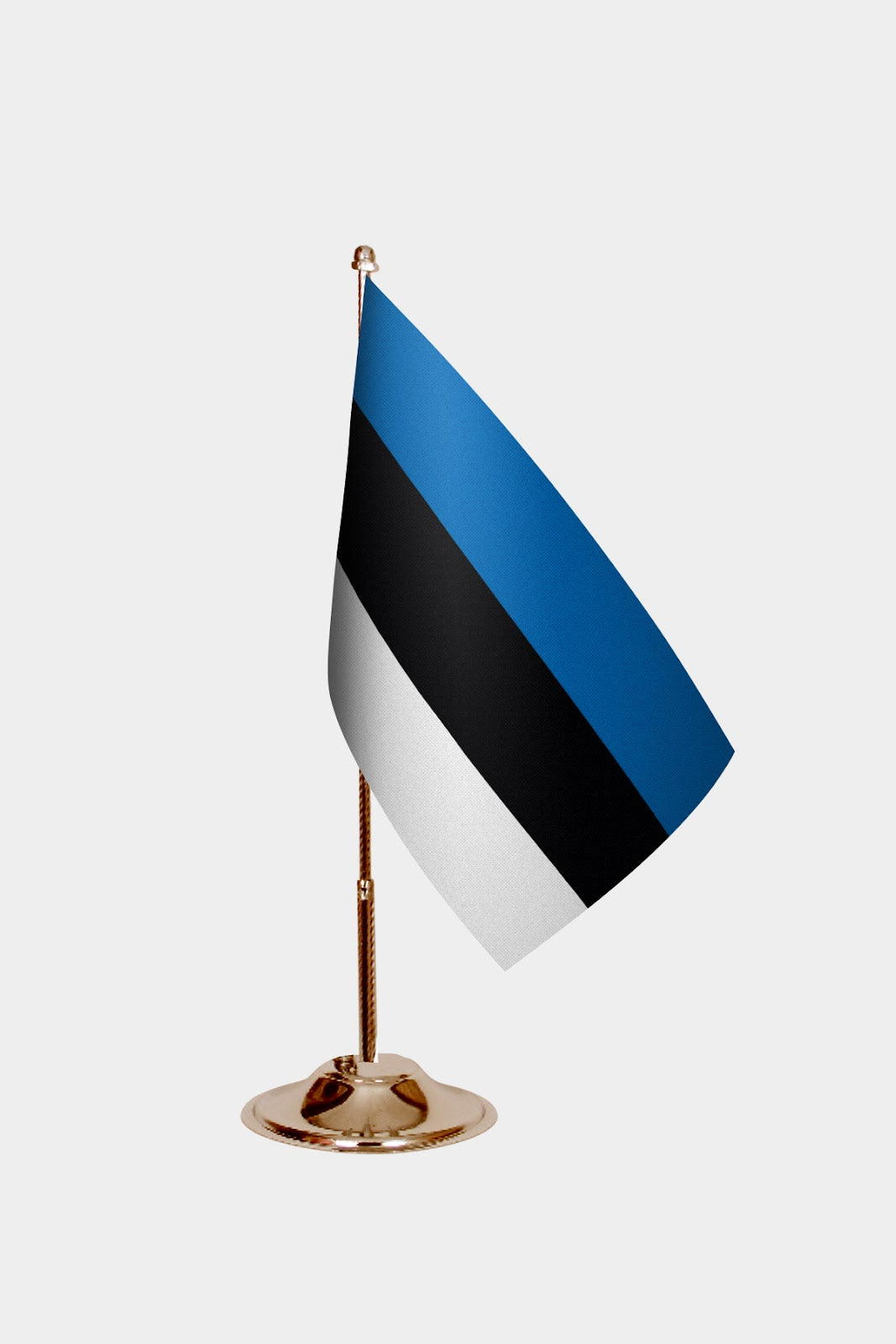 Estonia Gold Desk Flag - Premium Metal Stand