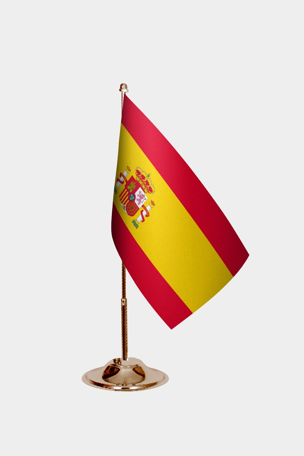 Spain Gold Desk Flag - Premium Metal Stand