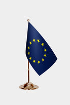 European Union Gold Desk Flag - Premium Metal Stand
