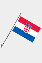 Croatia Wall-Mounted Telescopic Flagpole Set — Polyester
