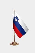 Slovenia Gold Desk Flag - Premium Metal Stand