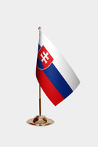 Slovakia Gold Desk Flag - Premium Metal Stand