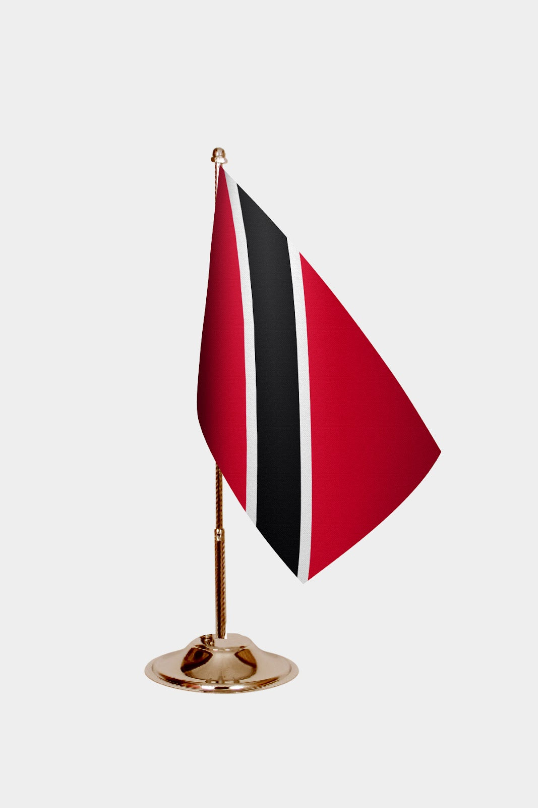 Trinidad And Tobago Gold Desk Flag - Premium Metal Stand