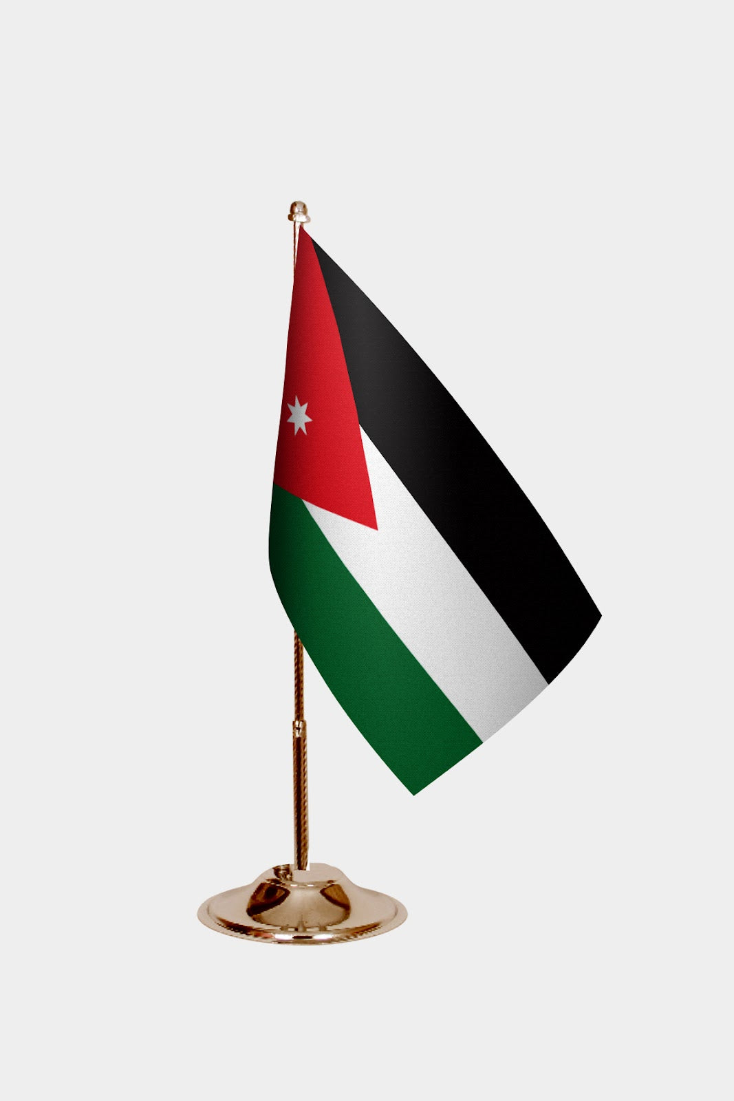 Jordan Gold Desk Flag - Premium Metal Stand