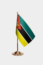 Mozambique Gold Desk Flag - Premium Metal Stand