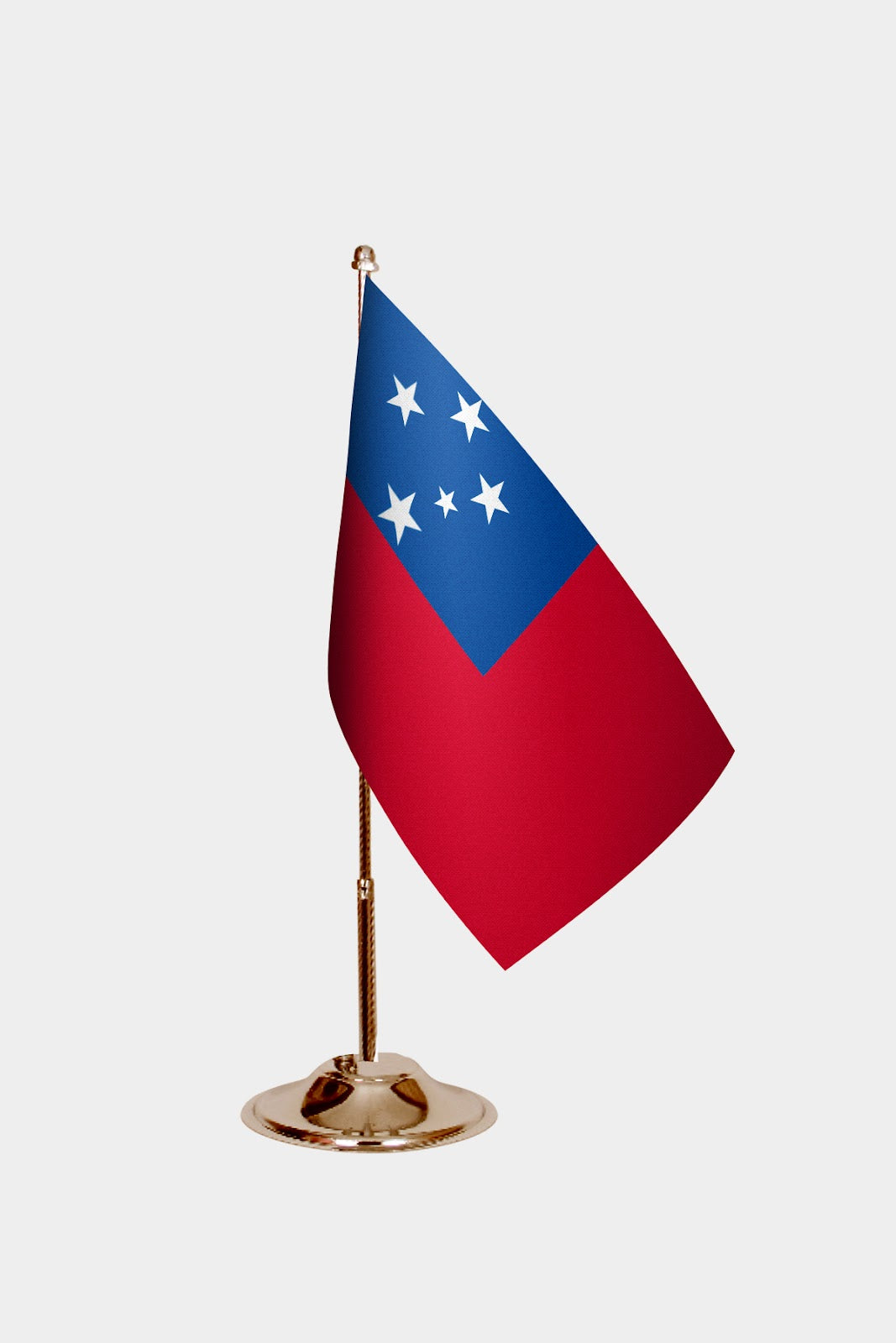 Samoa Gold Desk Flag - Premium Metal Stand