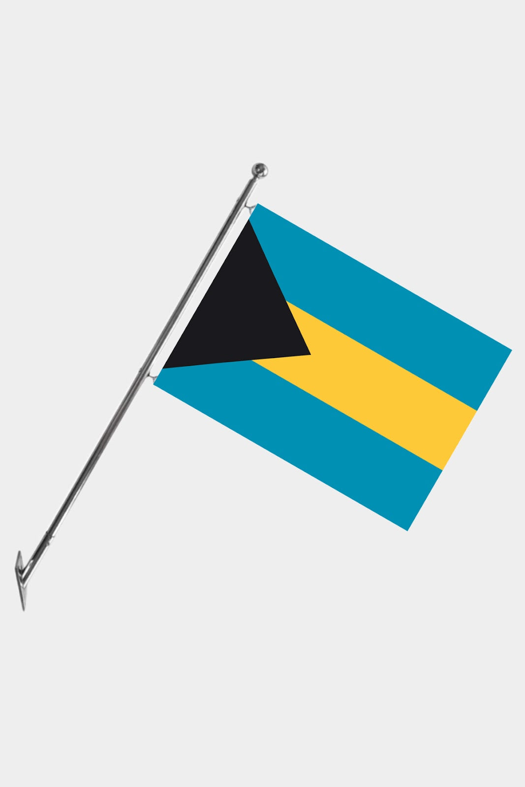 Bahamas Wall-Mounted Telescopic Flagpole Set — Polyester