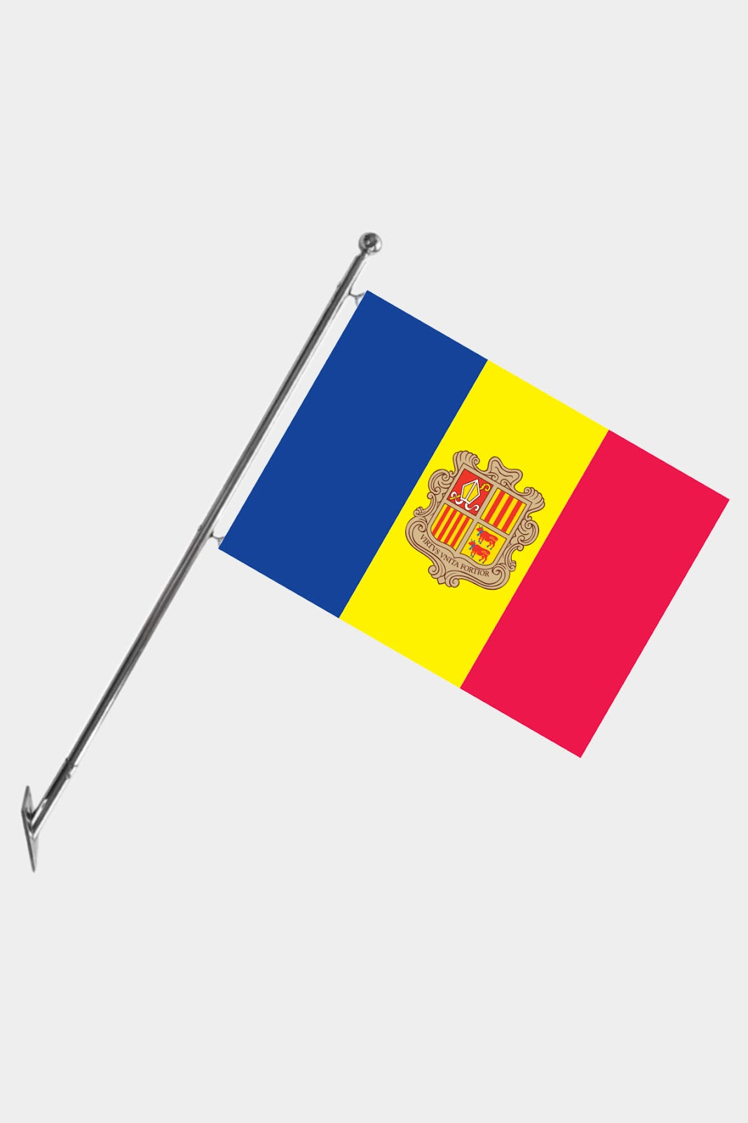 Andorra Wall-Mounted Telescopic Flagpole Set — Polyester