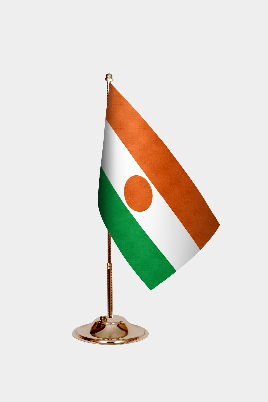 Niger Gold Desk Flag - Premium Metal Stand