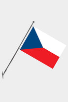 Czech Republic Wall-Mounted Telescopic Flagpole Set — Polyester