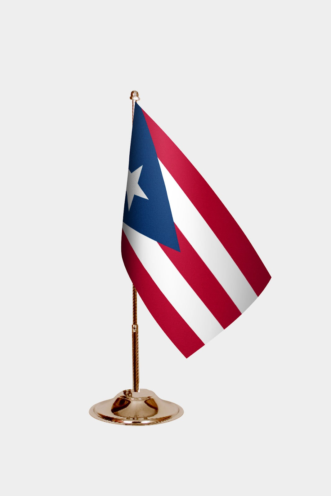 Puerto Rico Gold Desk Flag - Premium Metal Stand