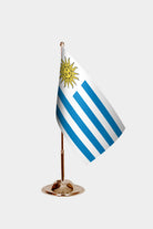 Uruguay Gold Desk Flag - Premium Metal Stand