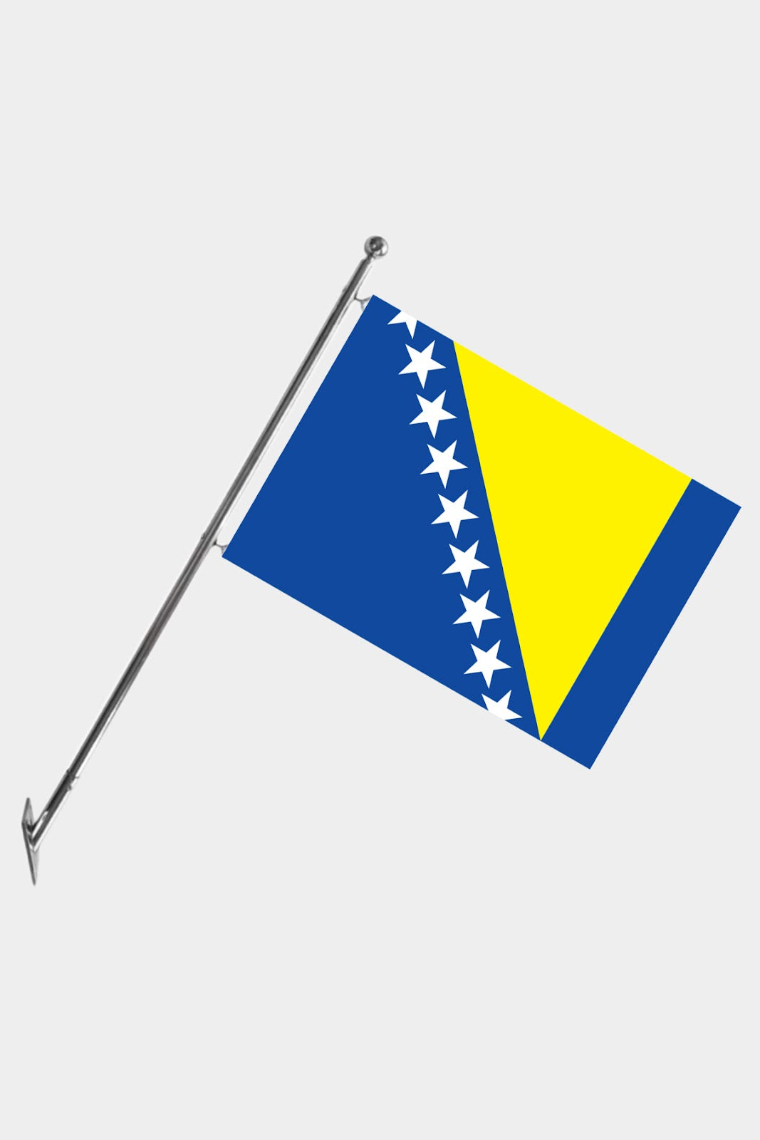 Bosnia and Herzegovina Wall-Mounted Telescopic Flagpole Set — Polyester