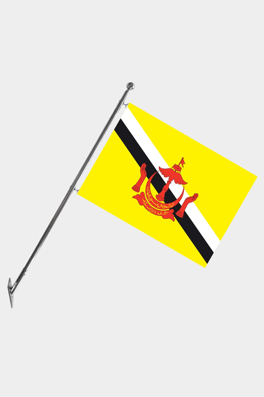 Brunei Wall-Mounted Telescopic Flagpole Set — Polyester