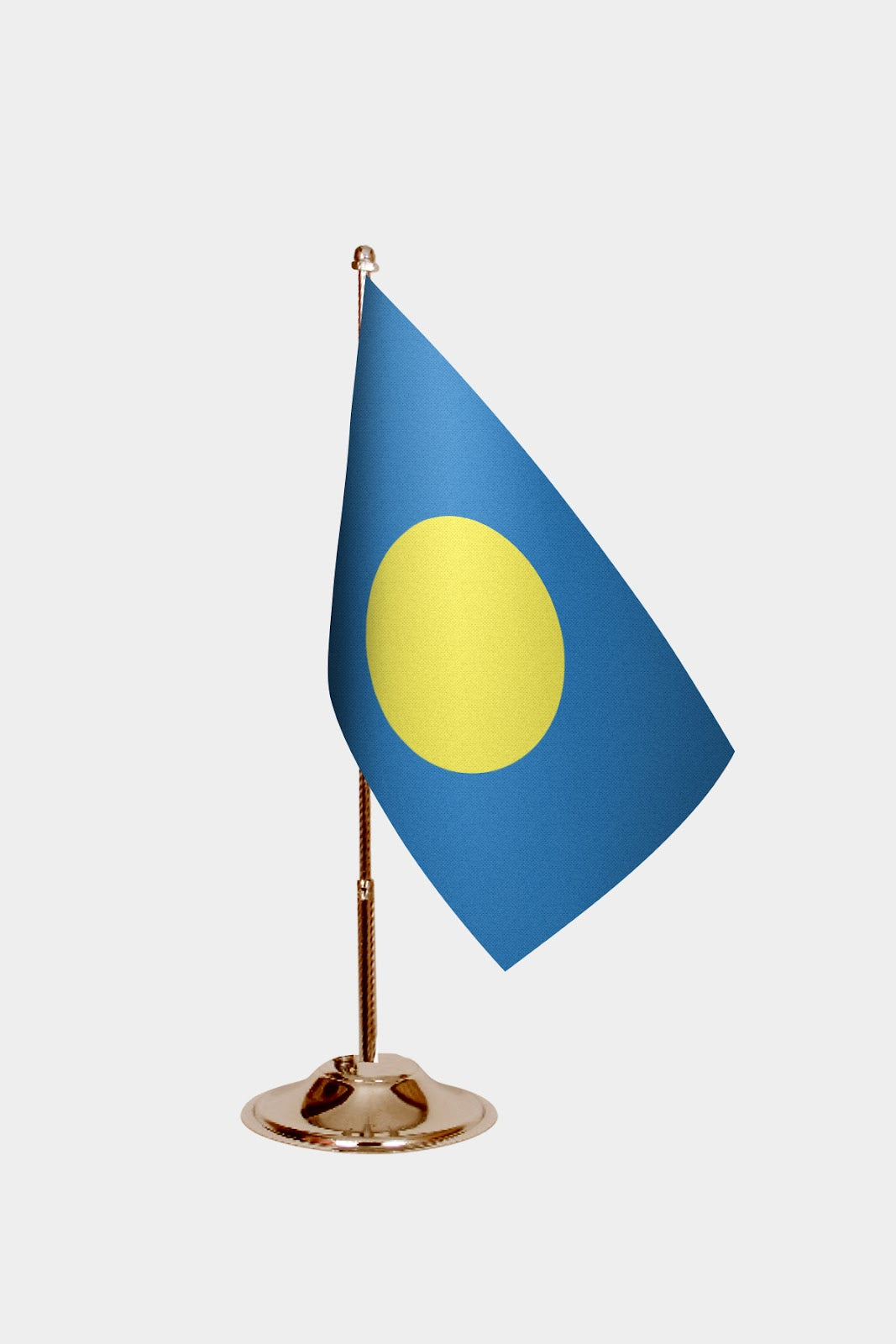 Palau Gold Desk Flag - Premium Metal Stand