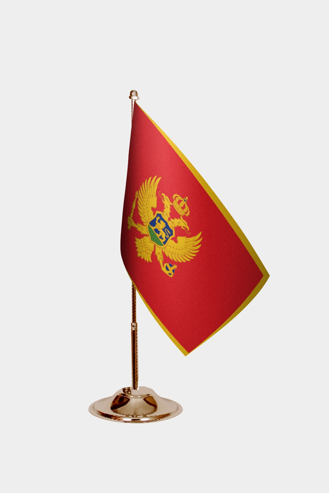 Montenegro Gold Desk Flag - Premium Metal Stand