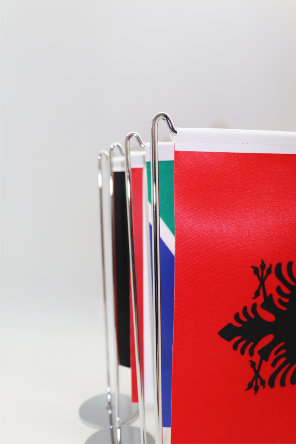 L-Shaped South Dakota State Desk Flag - Premium Double-Layer Satin with Chrome Stand | Professional Quality State Desk Flag