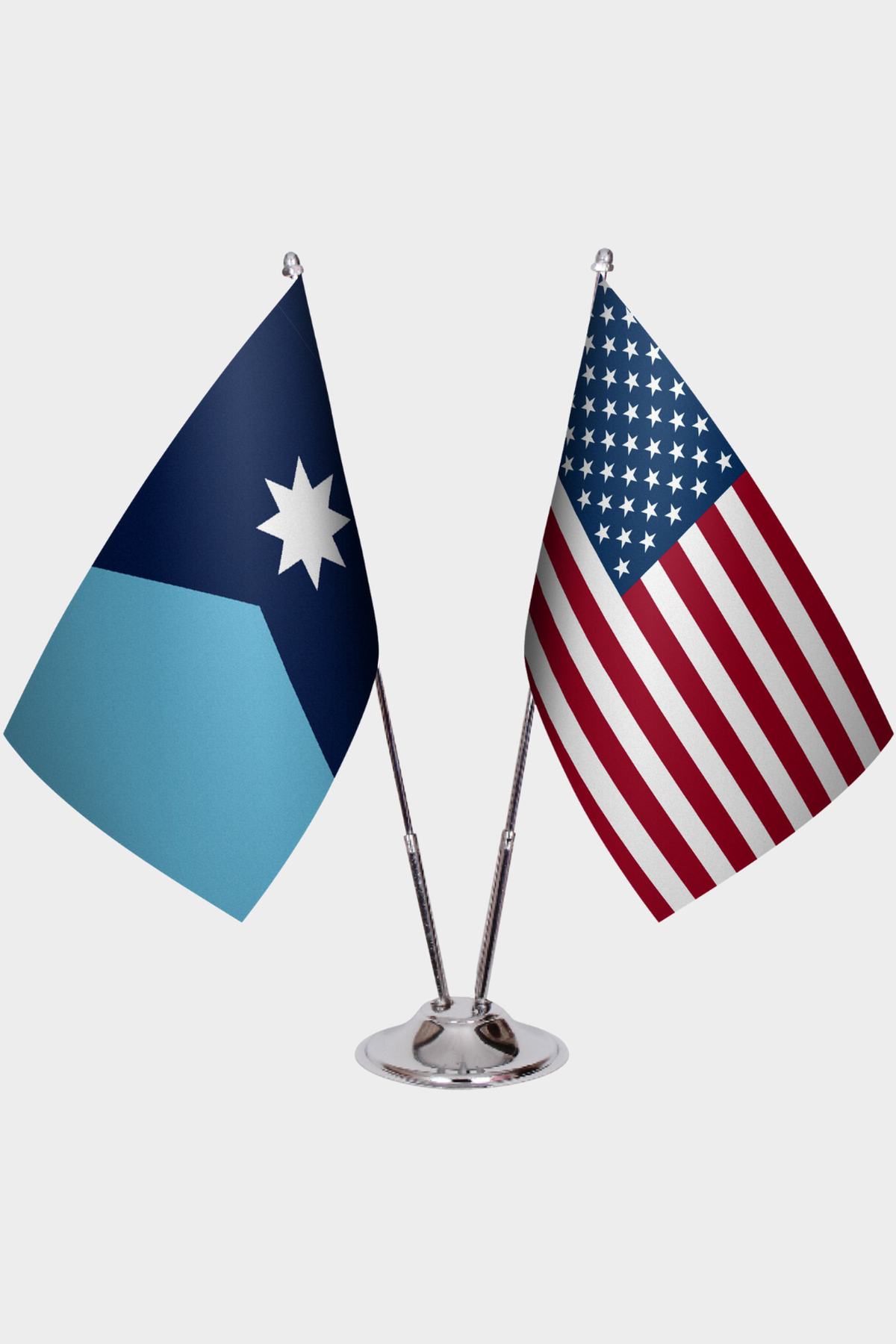 Minnesota & U.S. Desk Flag Set — Double Satin
