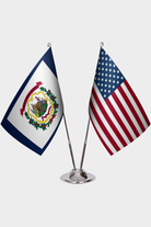 West Virginia & U.S. Desk Flag Set — Double Satin