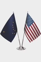 Alaska & U.S. Desk Flag Set — Double Satin